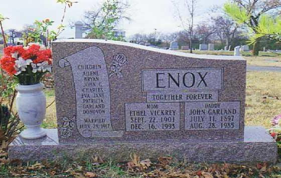John Garland and Ethel Vickrey Enox